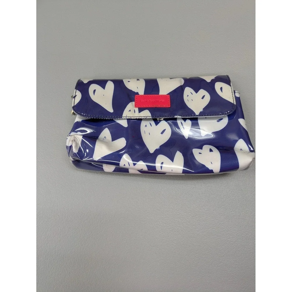 Preppy Toiletry Bag Bath & Body Works OS Heart Print Blue Pink Cosmetic Case